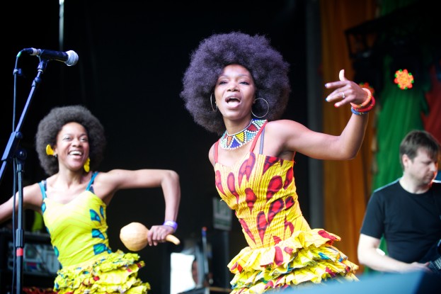 Performers onstage at the Africa Day celebrations in Trafalgar Square on 11.10.14