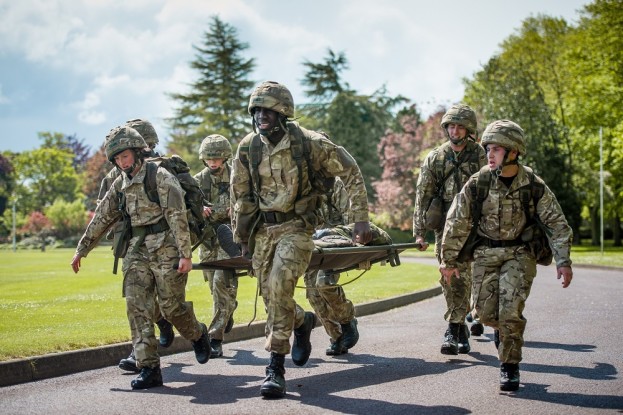 Officer Cadets taking part in Exercise Ultimate Challenge as part of Initial Officer Training at RAF College Cranwell. 
