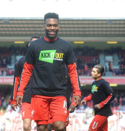 "LIVERPOOL, ENGLAND - APRIL 23: (THE SUN OUT, THE SUN ON SUNDAY OUT) Liverpool players warm up before the Barclays Premier League match between Liverpool and Newcastle United at Anfield on April 23, 2016 in Liverpool, United Kingdom. (Photo by John Lang/Liverpool FC via Getty Images)"