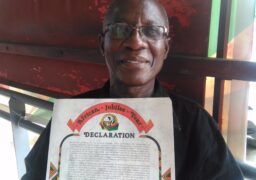 Addai Sebo with AJY Declaration